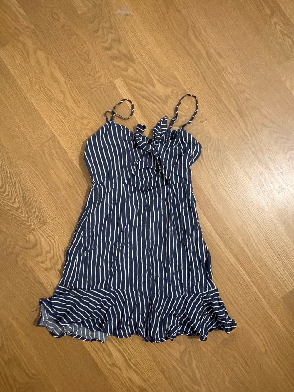 Cotton Candy LA Navy and White Striped Sundress